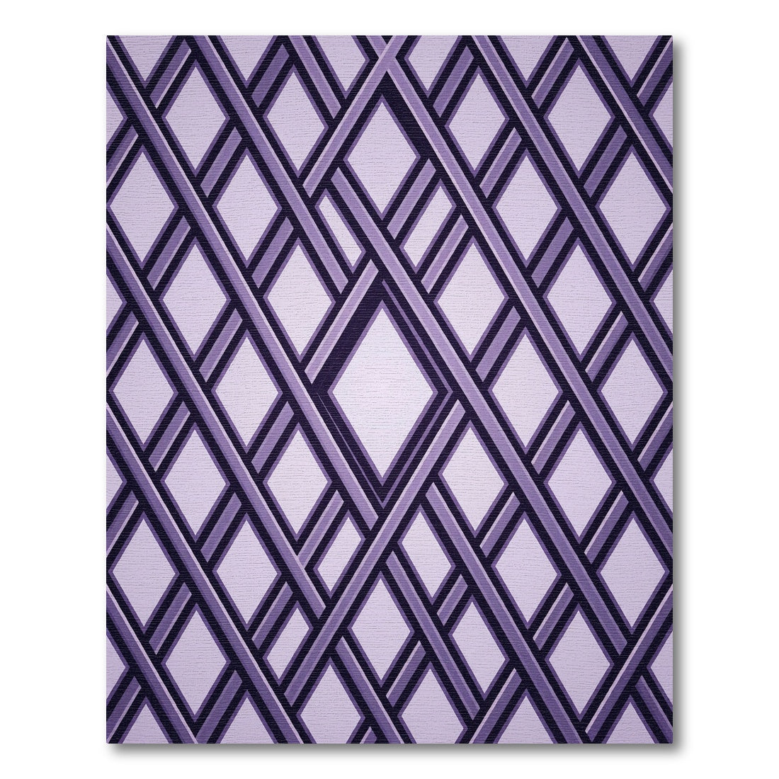 Sophisticated Violet Interwoven Diamond Lattice Rug