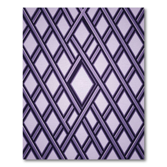 Sophisticated Violet Interwoven Diamond Lattice Rug