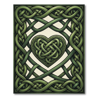 Emerald Celtic Heart Knot Weave Rug