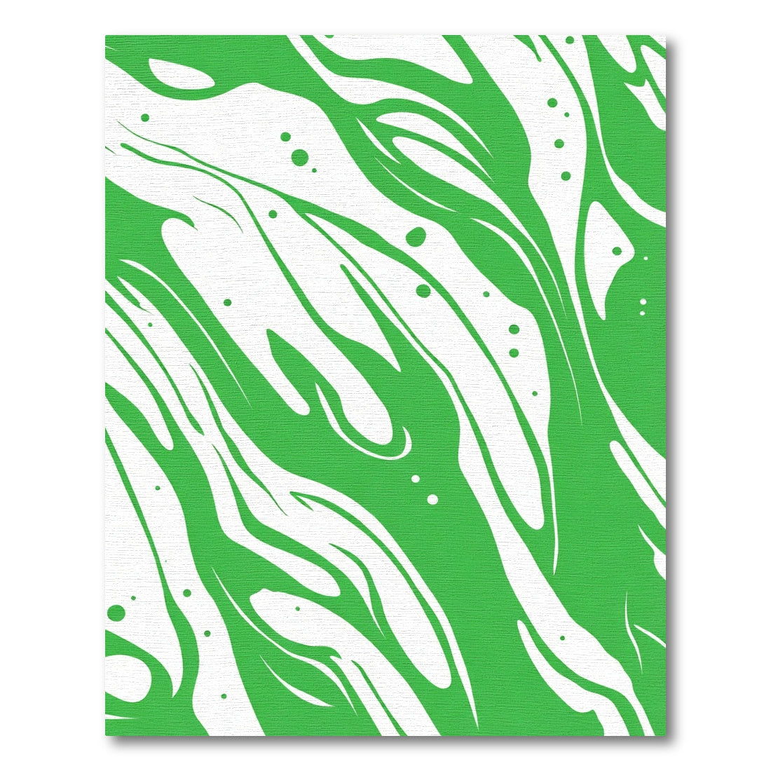 Vivid Green Flowing Abstract Rug
