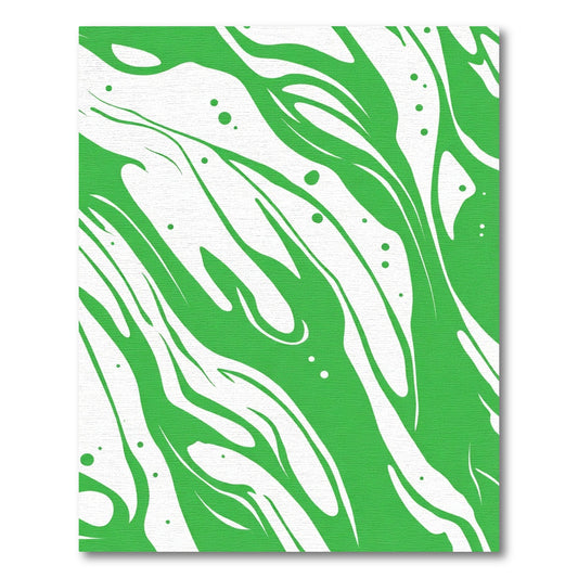Vivid Green Flowing Abstract Rug