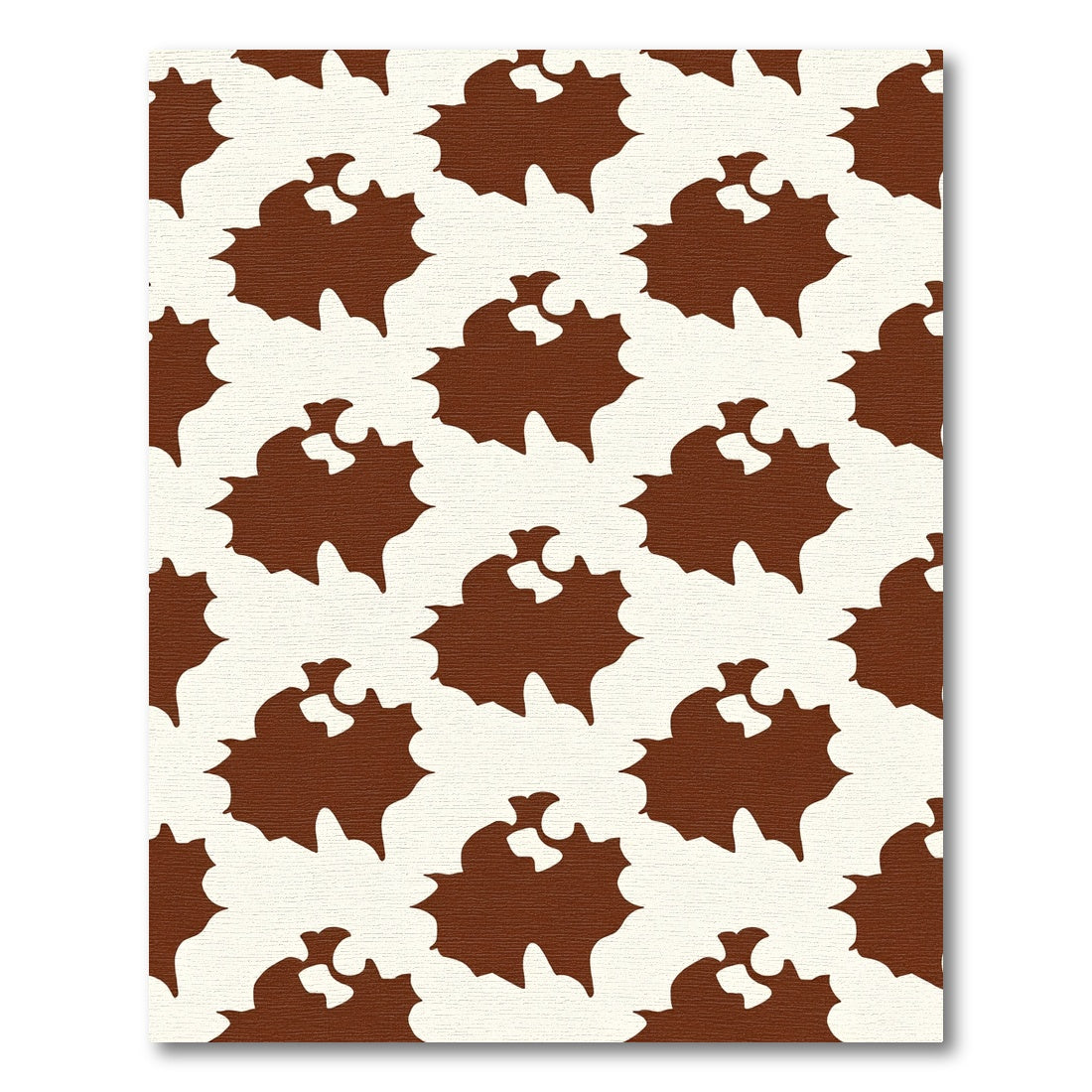 Brown Cream Leafy Blotches Rug