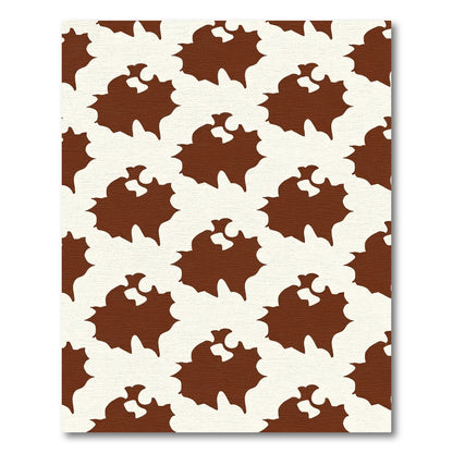 Brown Cream Leafy Blotches Rug