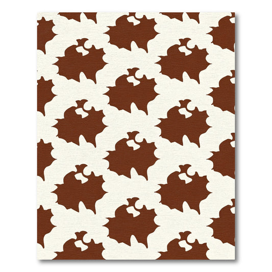 Brown Cream Leafy Blotches Rug