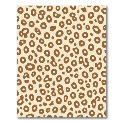 Cream Brown Animal Spot Rug