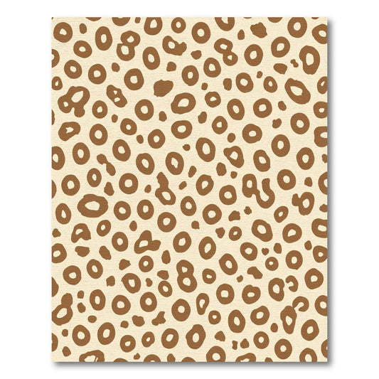 Cream Brown Animal Spot Rug