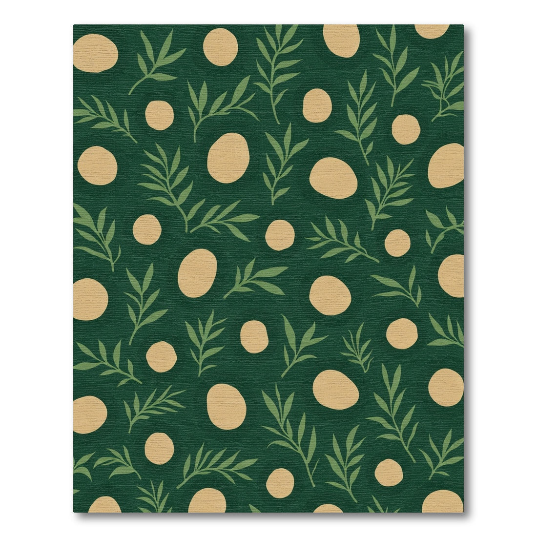 Deep Green Botanical Circles Botanical Rug