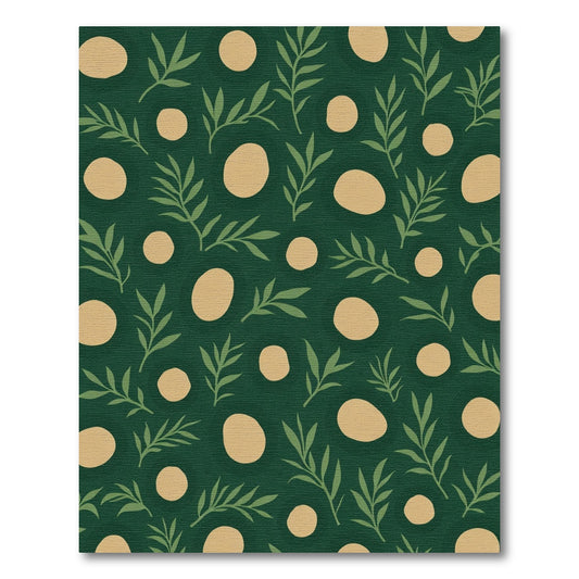 Deep Green Botanical Circles Botanical Rug