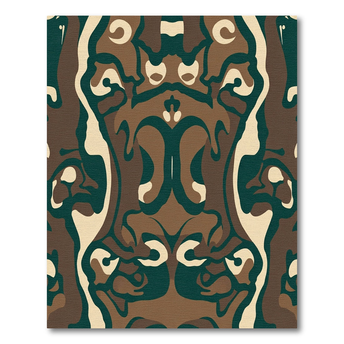 Earthy Abstract Organic Swirl Rug