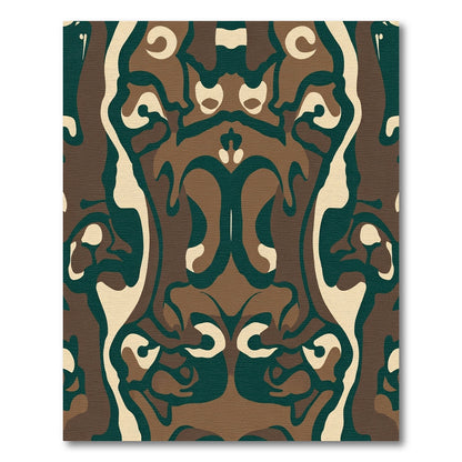 Earthy Abstract Organic Swirl Rug