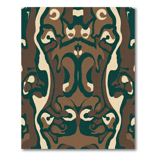 Earthy Abstract Organic Swirl Rug
