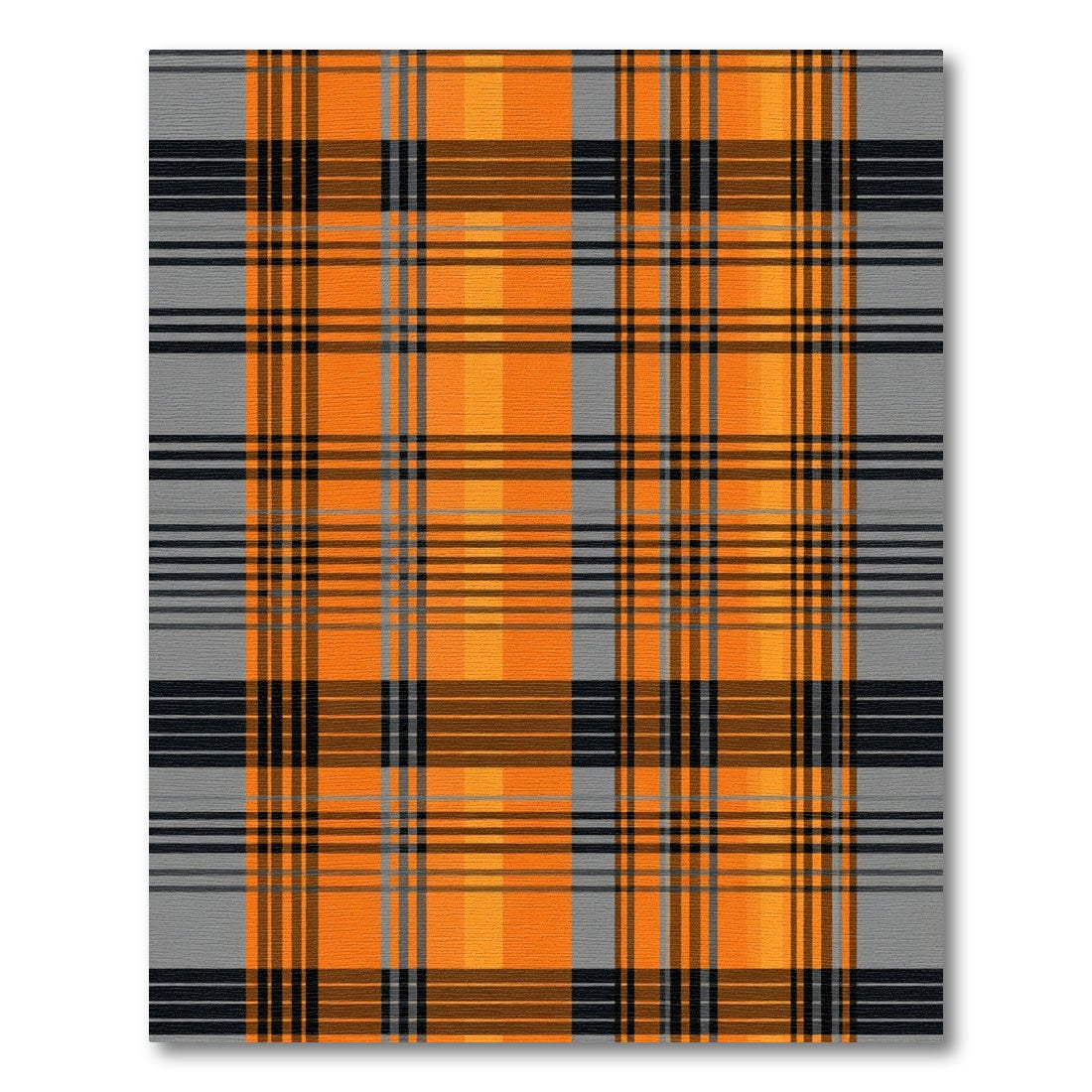 Bold Orange Gray Plaid Rug