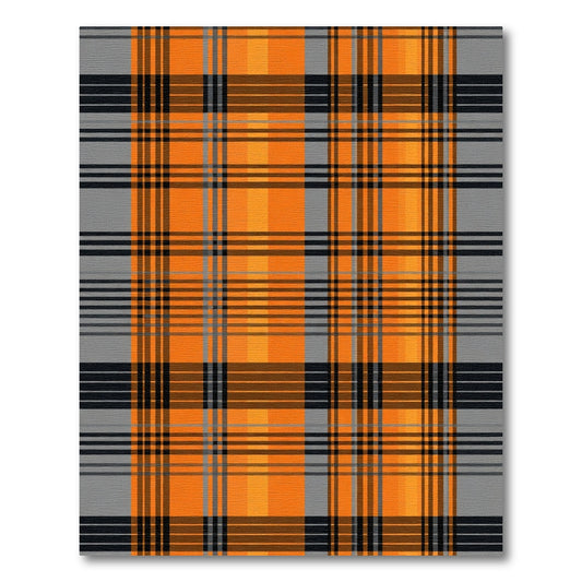 Bold Orange Gray Plaid Rug
