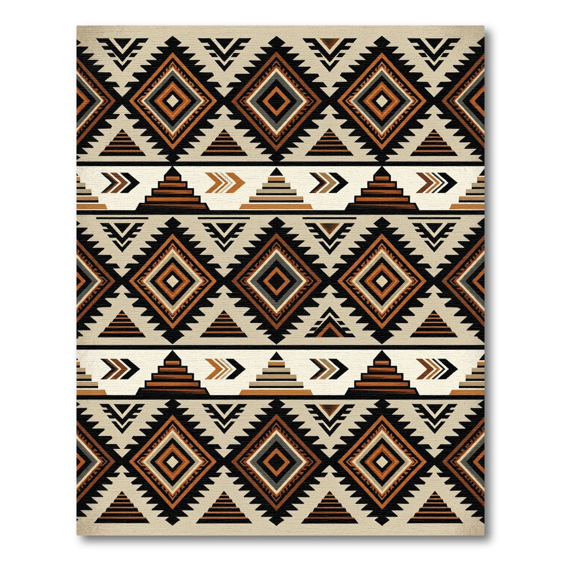 Tribal Geometric Diamond Stripe Rug