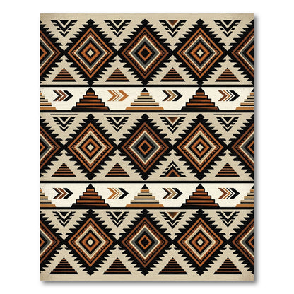 Tribal Geometric Diamond Stripe Rug