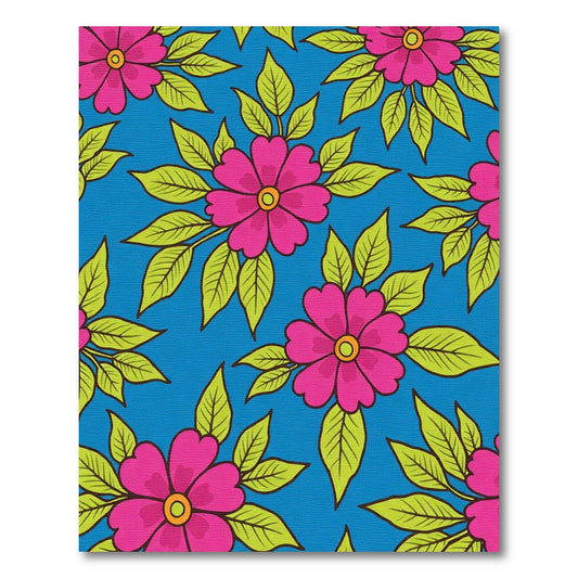 Bold Fuchsia Floral Garden Rug