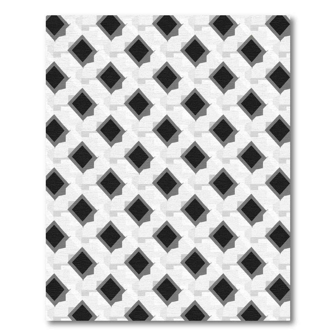 Striking Black Diamond Lattice Rug