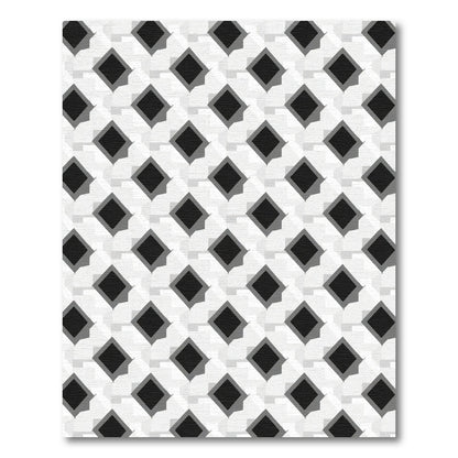 Striking Black Diamond Lattice Rug