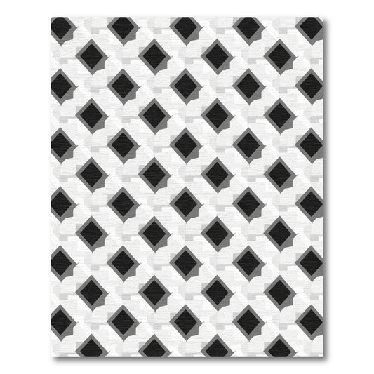 Striking Black Diamond Lattice Rug
