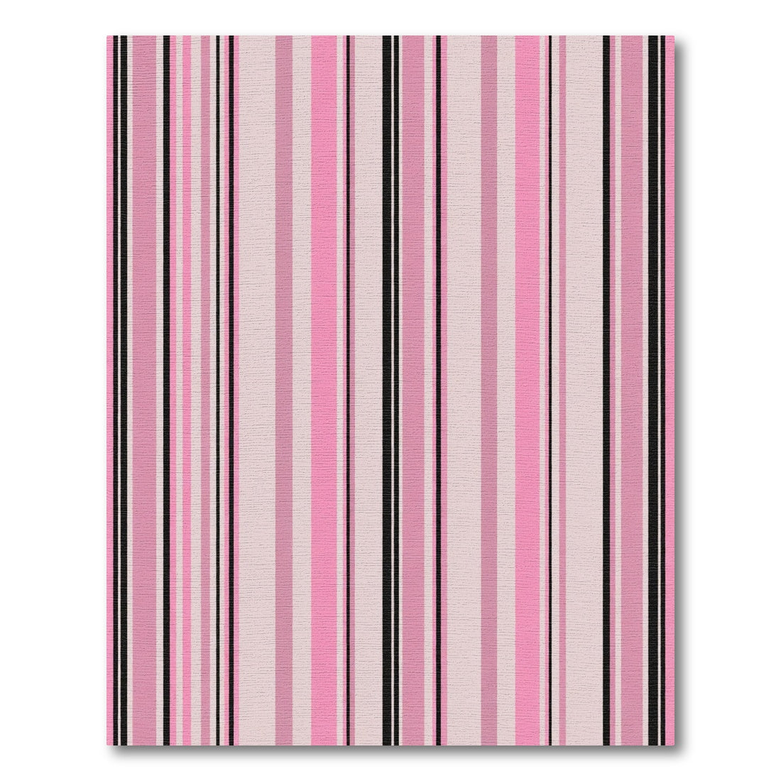 Pink Black Vertical Stripe Mix Rug