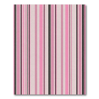Pink Black Vertical Stripe Mix Rug