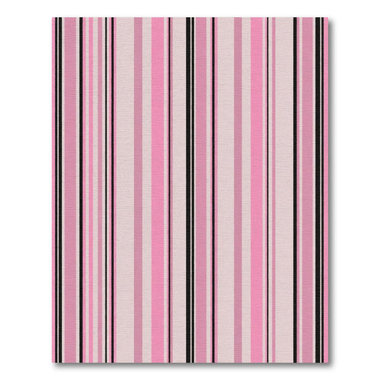 Pink Black Vertical Stripe Mix Rug