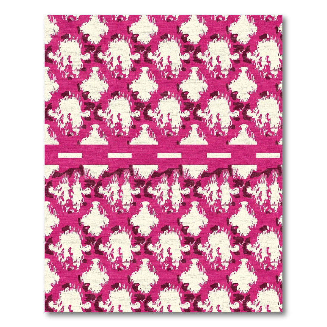 Retro Pink Ivory Floral Abstract Rug