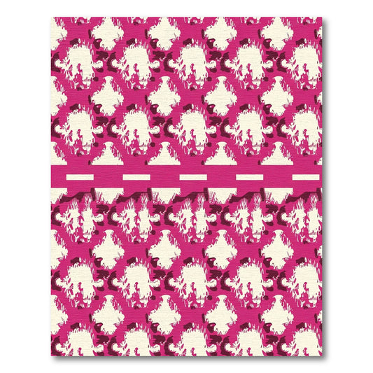 Retro Pink Ivory Floral Abstract Rug