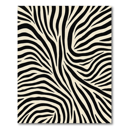 Bold Black Zebra Stripes Rug