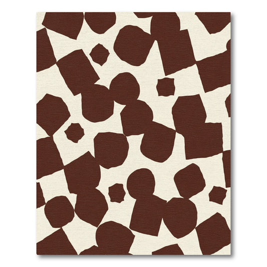 Brown Abstract Organic Shapes Rug