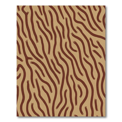 Brown Wavy Lines Abstract Rug