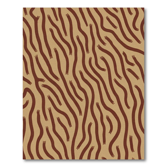 Brown Wavy Lines Abstract Rug