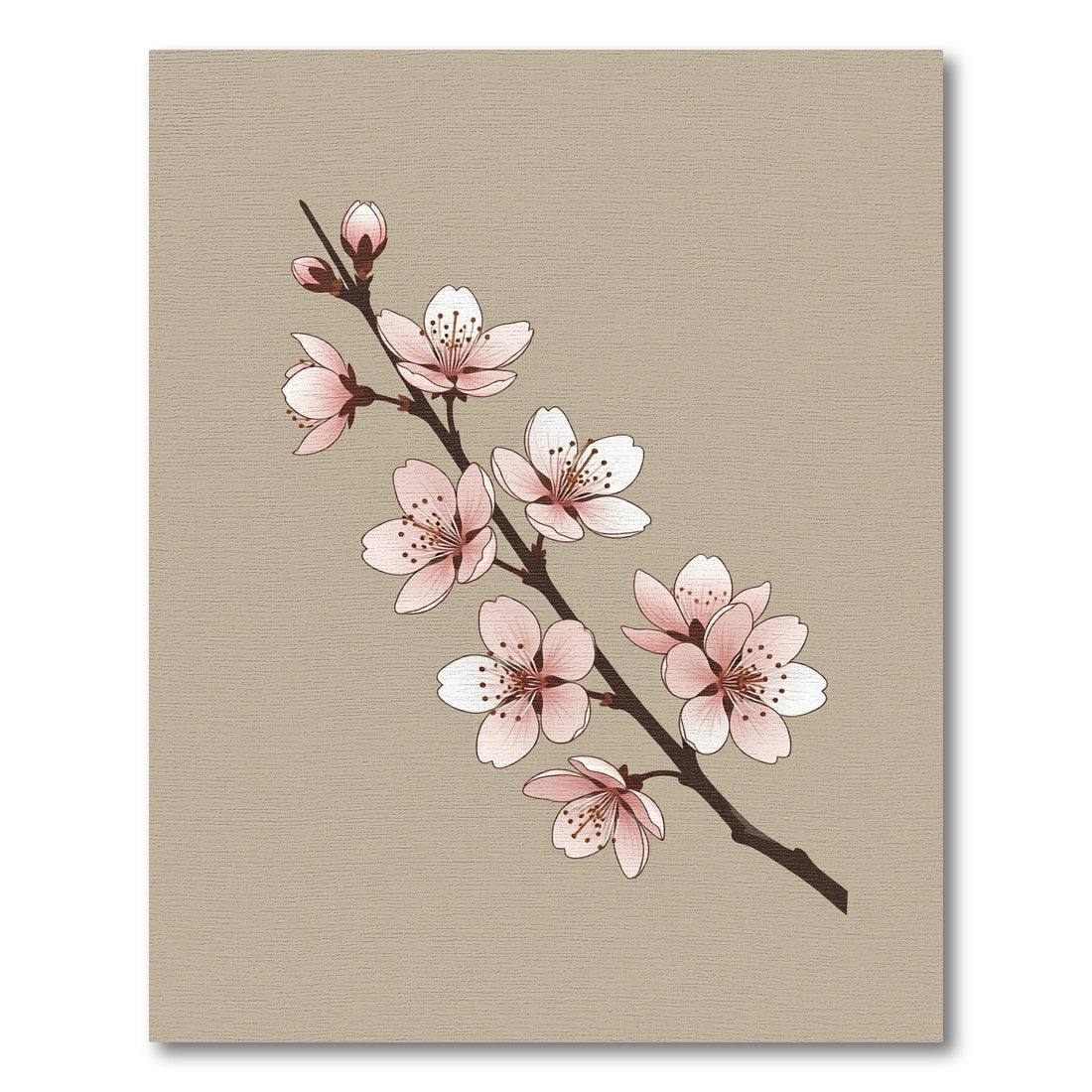 Elegant Soft Pink Cherry Blossom Branch Rug
