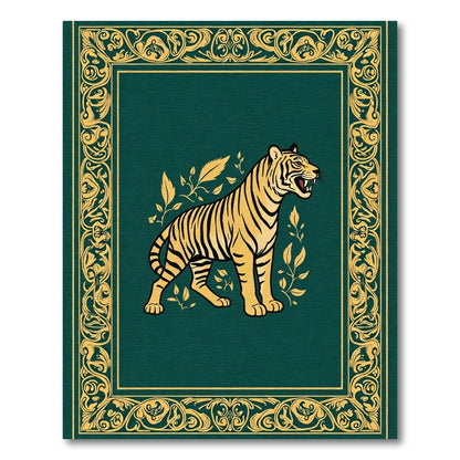 Golden Tiger Emerald Vintage Frame Rug