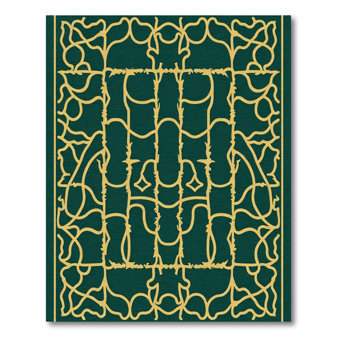 Emerald Gold Flowing Scrollwork Rug