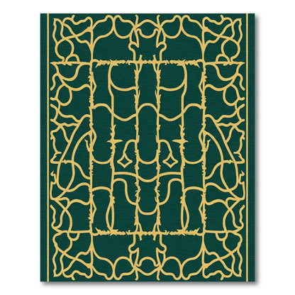 Emerald Gold Flowing Scrollwork Rug