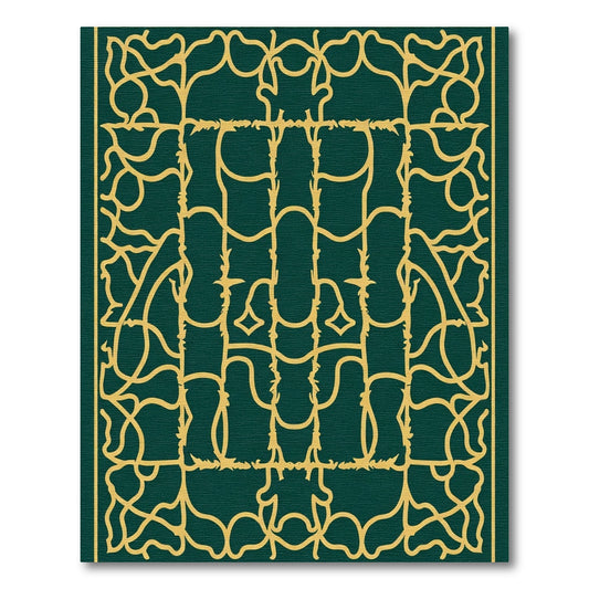 Emerald Gold Flowing Scrollwork Rug