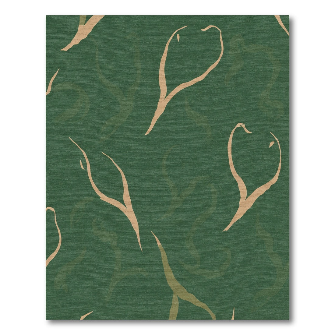 Green Taupe Abstract Branch Flow Rug