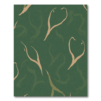 Green Taupe Abstract Branch Flow Rug