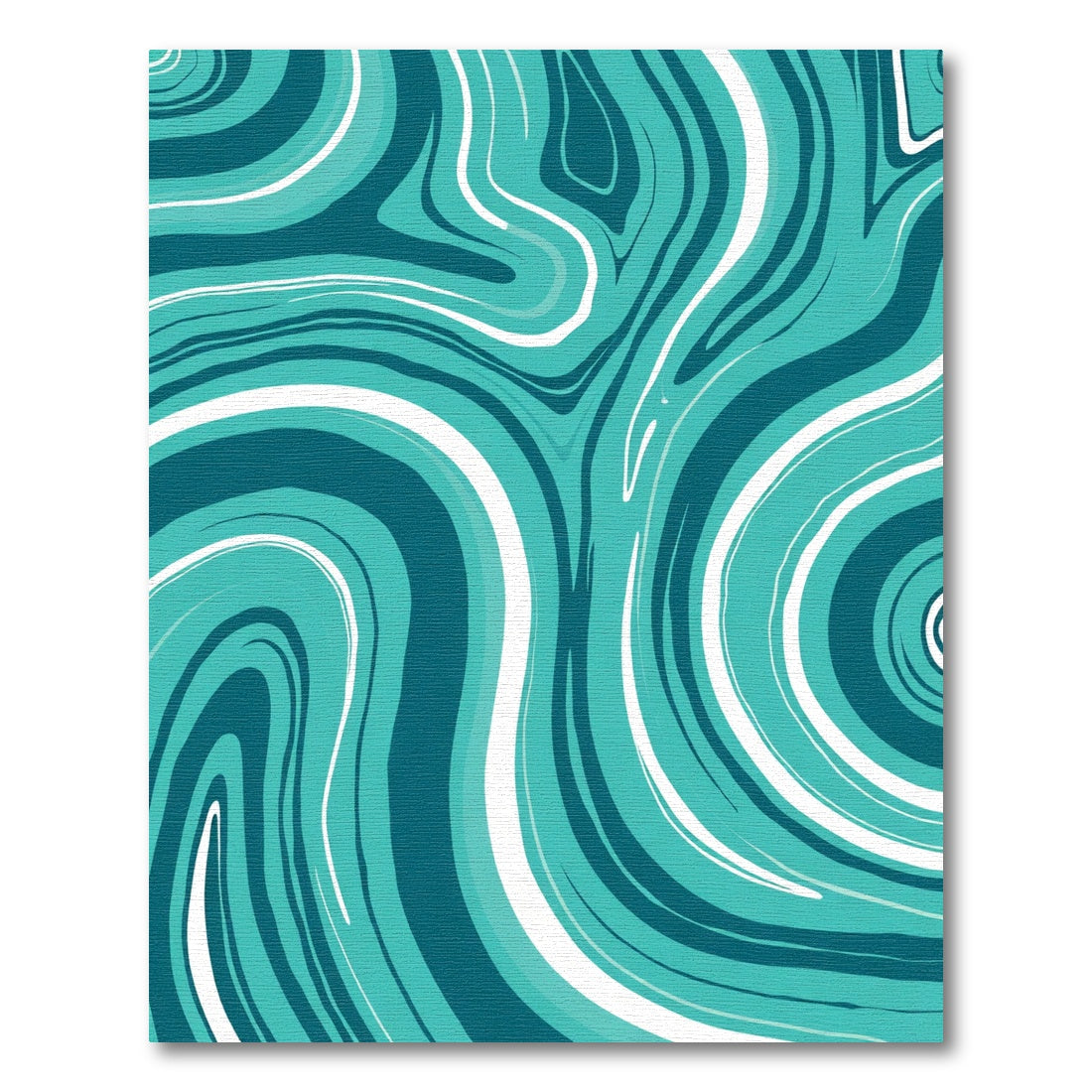 Teal and White Swirl Abstract Rug