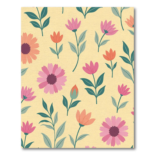 Bright Yellow Floral Meadow Garden Rug