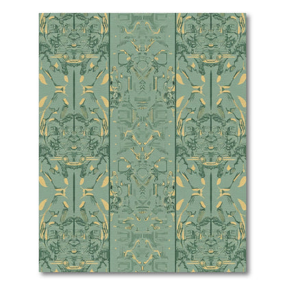 Green Yellow Abstract Geometric Symmetry Rug