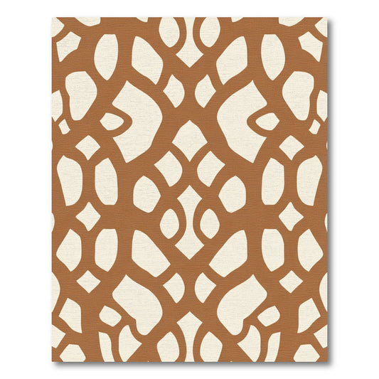 Terracotta Organic Intertwined Lattice Rug