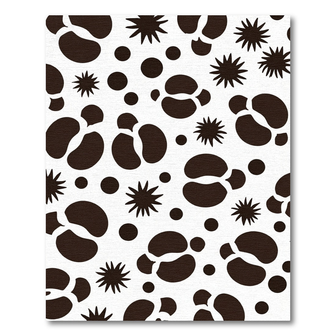 Brown and White Textured Spatter Shapes Rug