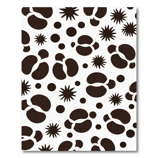 Brown and White Textured Spatter Shapes Rug