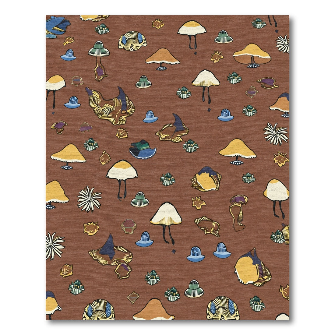Whimsical Forest Floor Mushroom Medley Rug