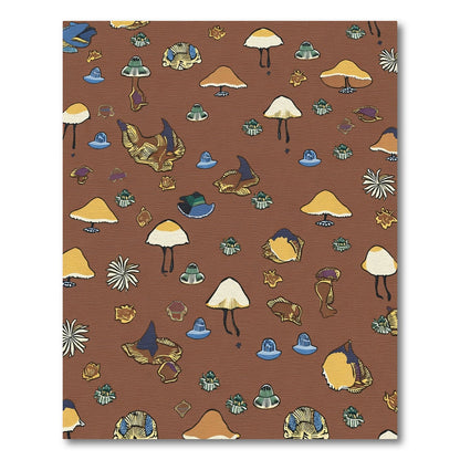 Whimsical Forest Floor Mushroom Medley Rug