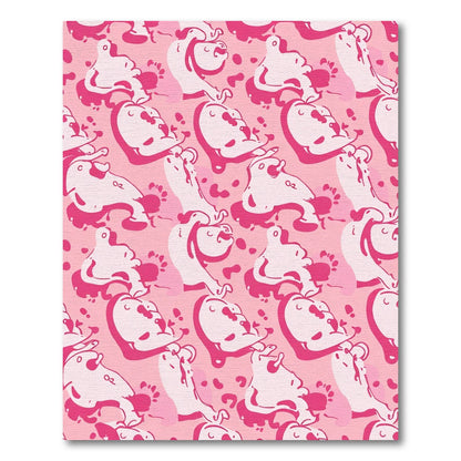 Fuchsia Pink Cute Animal Abstract Rug