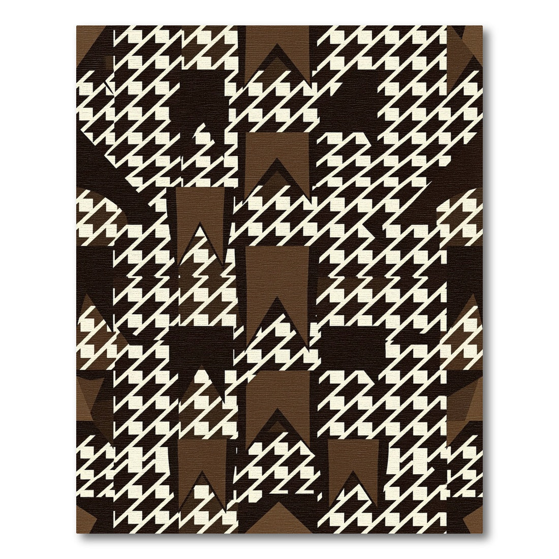 Brown and Cream Houndstooth Flags Rug