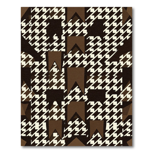 Brown and Cream Houndstooth Flags Rug